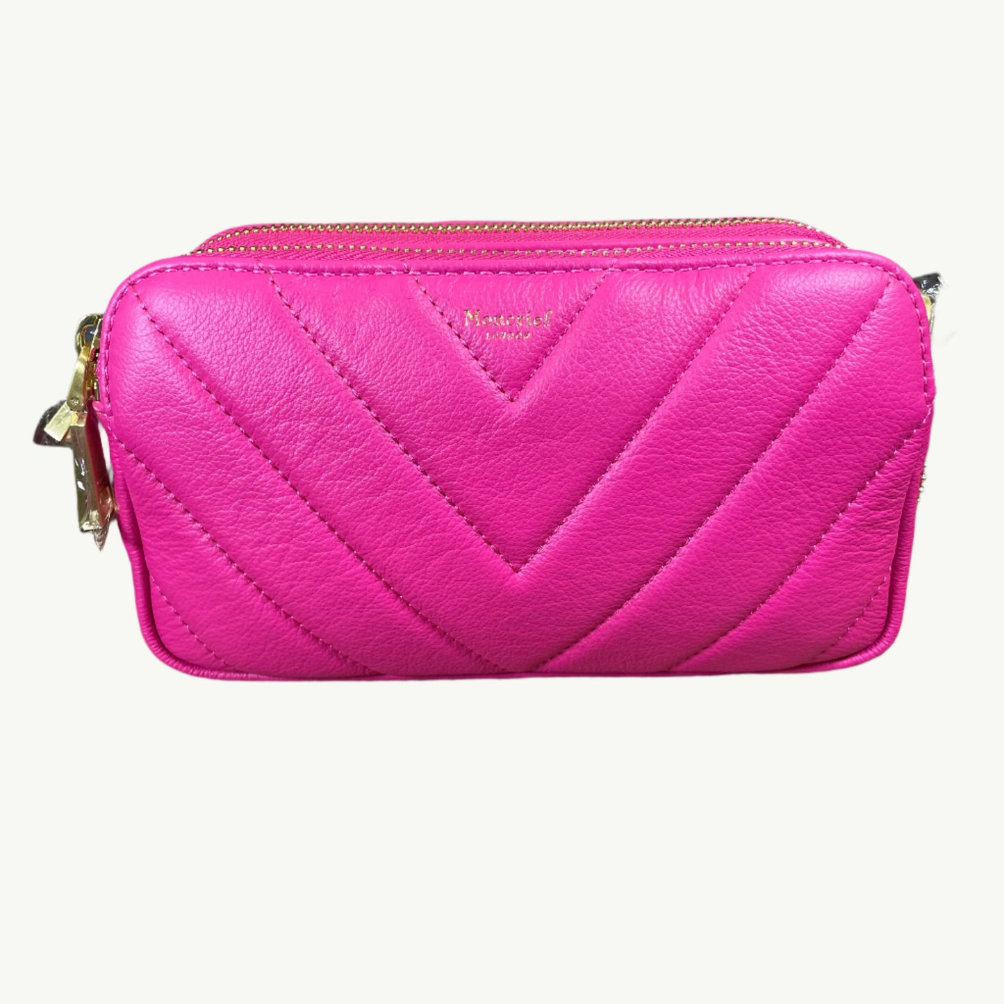 Moncrief Ana Small Grain Italian Leather Mini Quilted Cross Body bag
