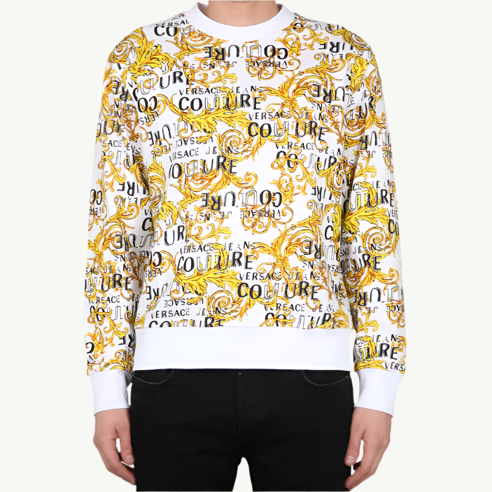 Versace White Baroque Sweater