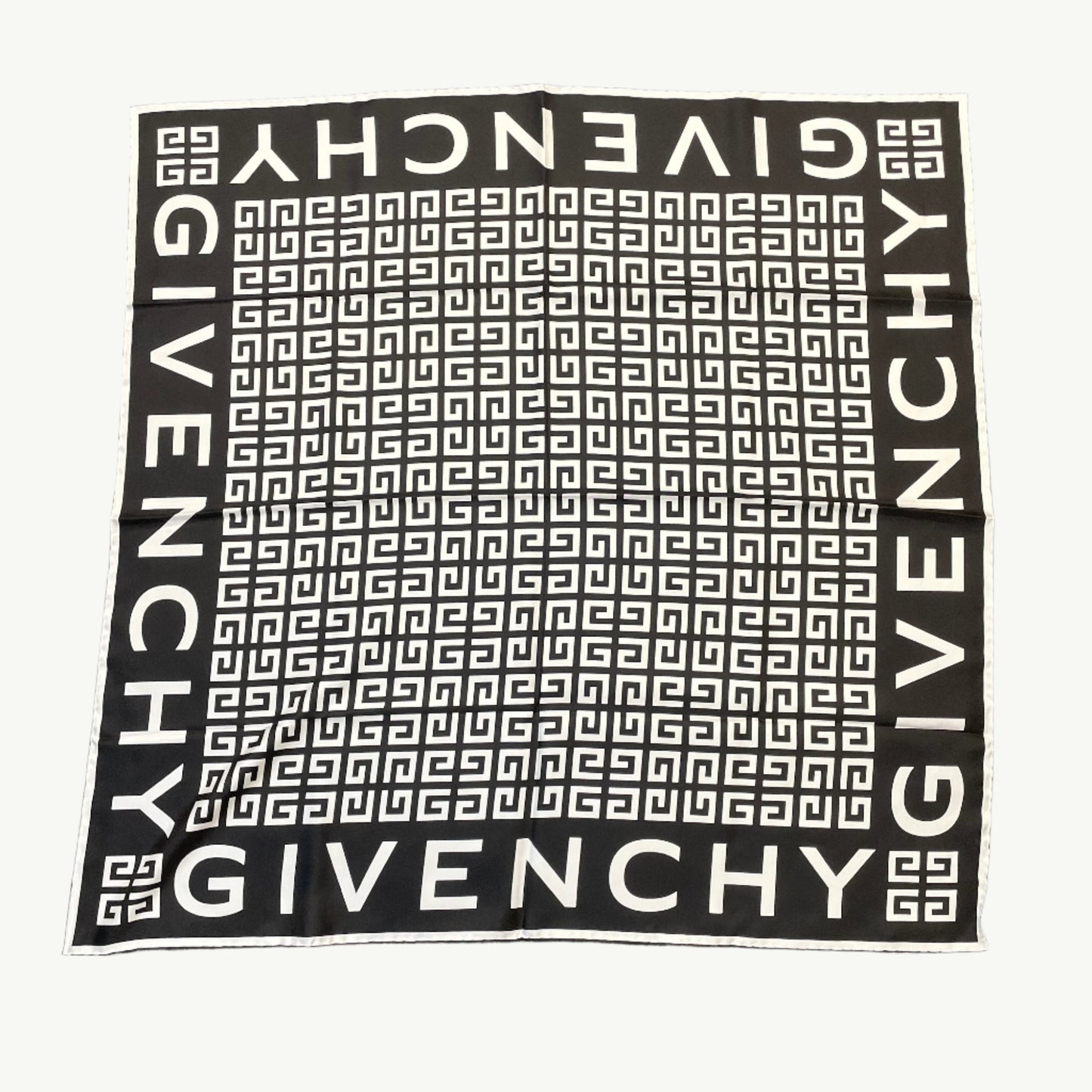 Givenchy Black Logo Silk Scarf