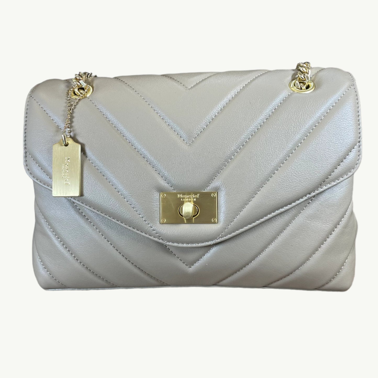 Moncrief Cathryn Small Grain Leather Quilted Shoulder and Crossbody Bag