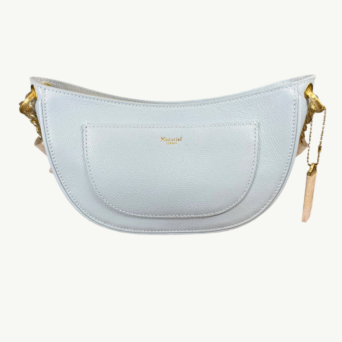 Moncrief Esme Pebble Grain Leather Half Moon Shoulder Bag