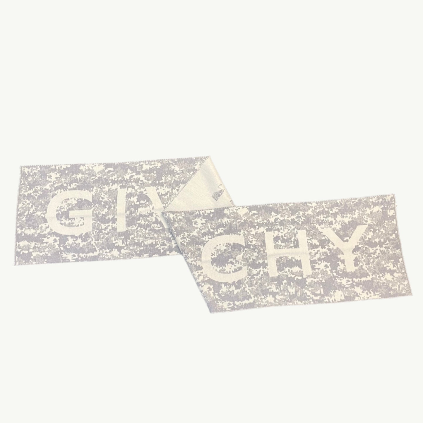 Givenchy Grey Patterned Logo Scarf