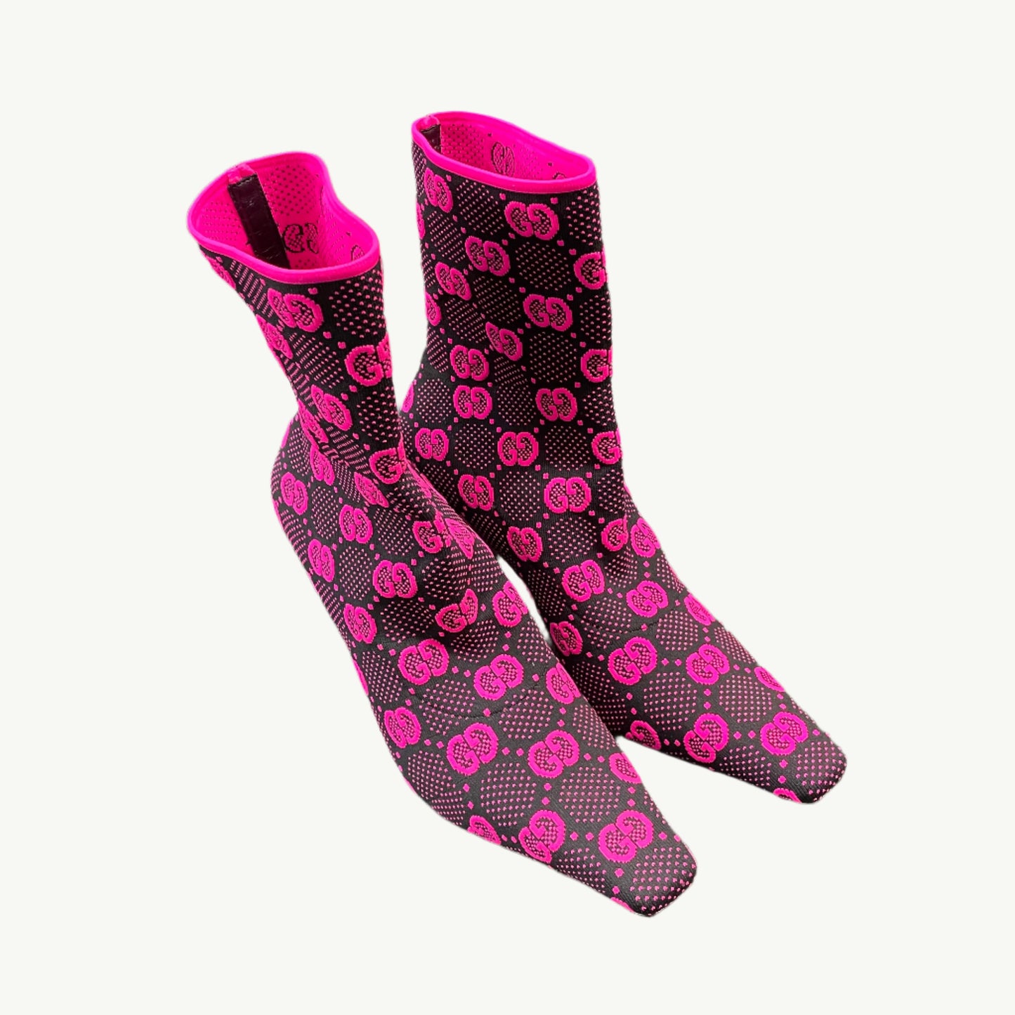 Gucci GG 75mm Knit Ankle Boots