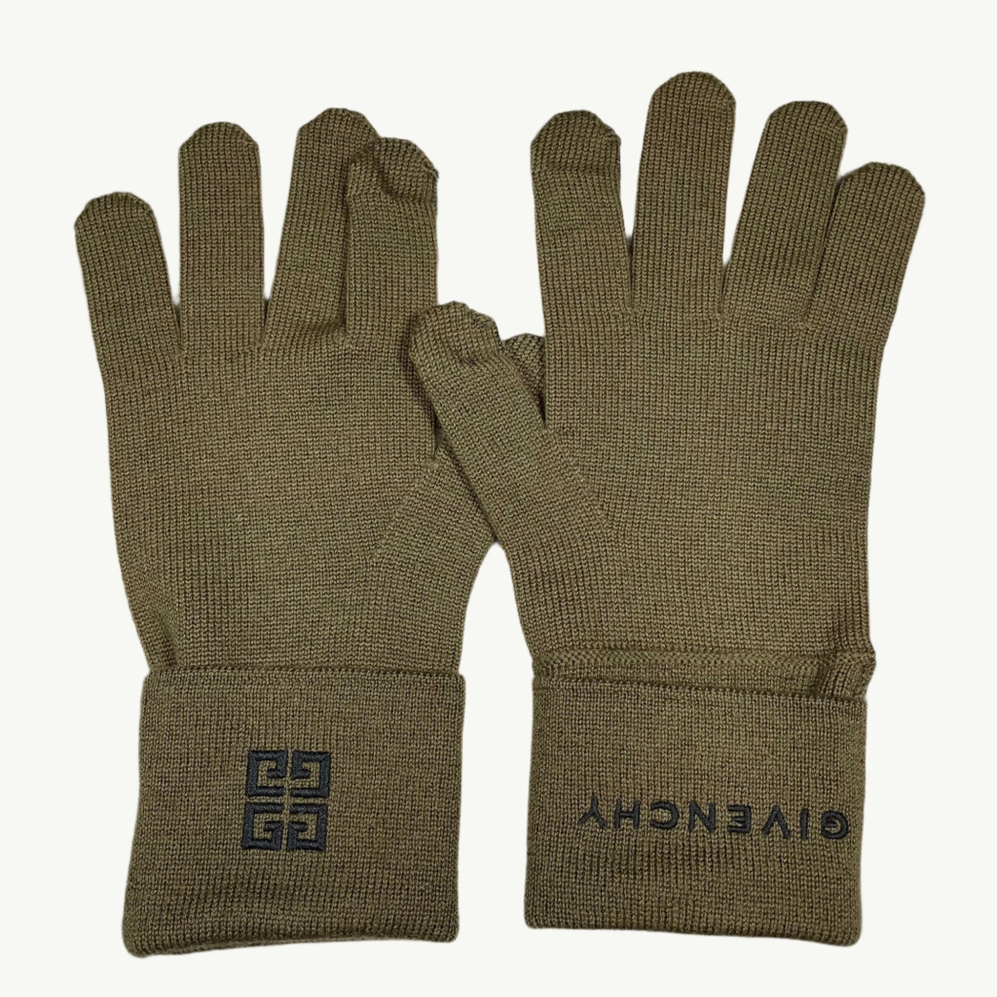 Givenchy Khaki Wool Gloves