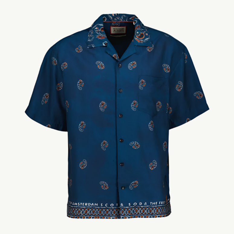 Scotch & Soda Navy Paisley Shirt