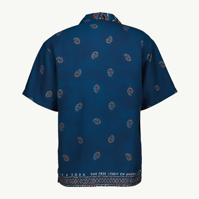 Scotch & Soda Navy Paisley Shirt