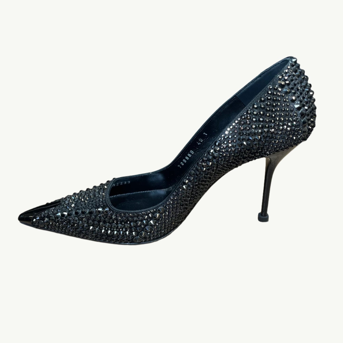 Alexander McQueen Punk Black Crystal Pumps