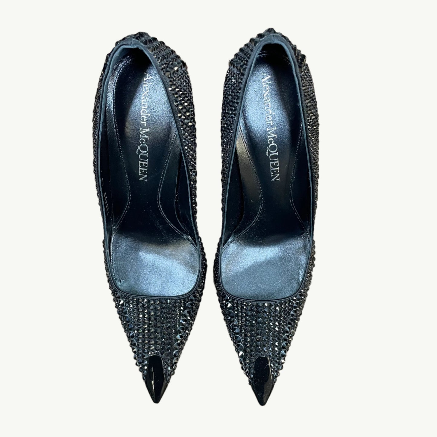 Alexander McQueen Punk Black Crystal Pumps